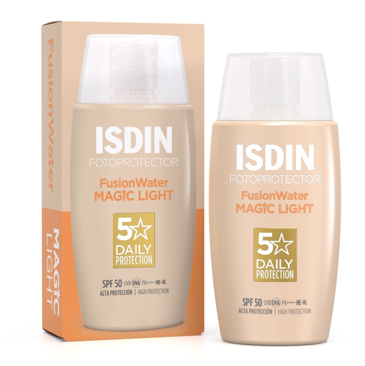 isdin-fusion-water-magic-light-50ml ضد آفتاب رنگ لایت فیوژن واتر مجیک ایزدین