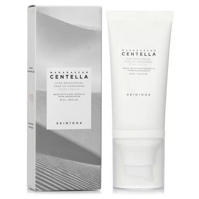 skin1004-madagascar-centella-tone-brightening-tone-up-sunscreen ضدآفتاب ضدلک و روشن کننده تون آپ سنتلا اسکین 1004