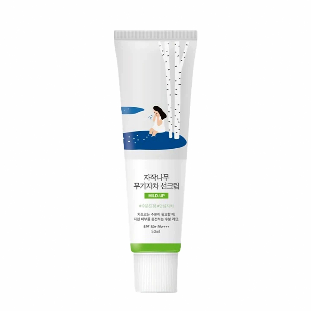 ROUND-LAB-Birch-Juice-Moisturizing-Mild-Up-Sunscreen-50ml کرم ضد آفتاب فیزیکی مرطوب کننده و تسکین دهنده راندلب
