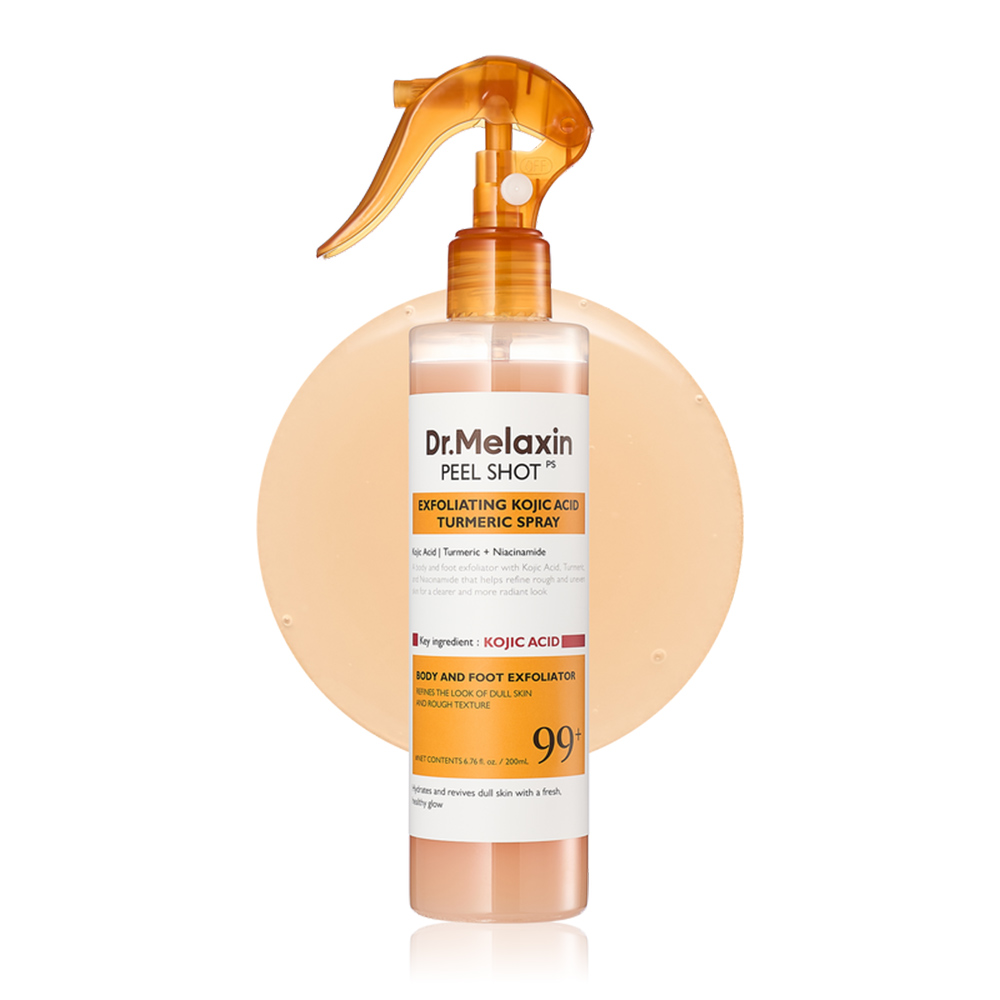 Dr.Melaxin-Peel-Shot-Exfoliating-Kojic-Acid-Turmeric-Spray اسپری لایه بردار و روشن کننده بدن کوجیک اسید دکتر ملاکسین