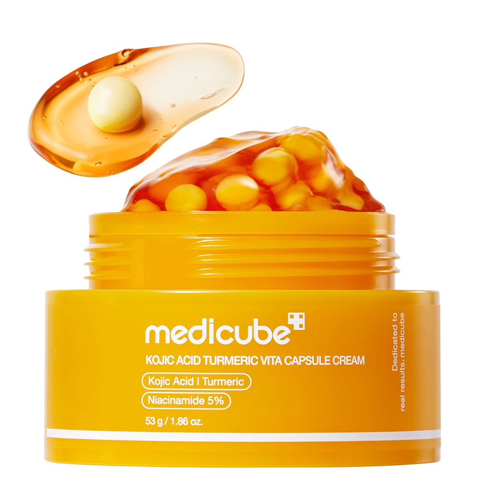Medicube-Kojic-Acid-Turmeric-Vita-Capsule-Cream کرم کپسولی روشن کننده کوجیک اسید و زرد چوبه مدی کیوب